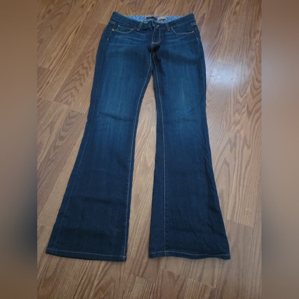 Paige Hollywood Hills Indigo Bell Bottom, Bootcut Size 28 - Picture 5 of 12